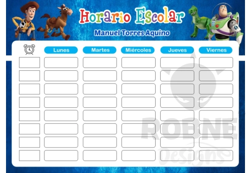 Toy Story Azul Horario Escolar